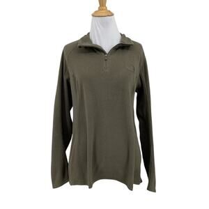 The North Face Sweatshirt Womens Large Mushroom Fleece Polartec Classic 1/4 Zip